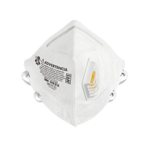 Respirador 3M 9822 plegable con válvula N95