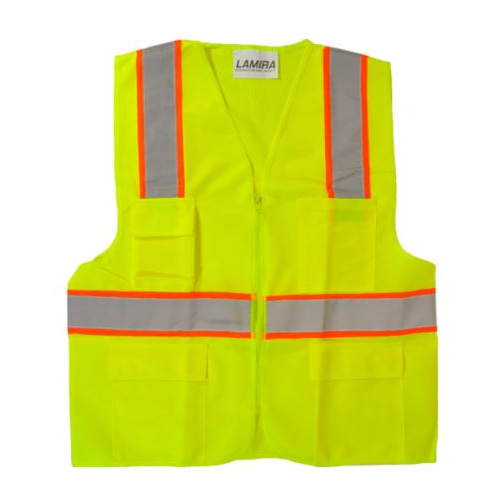 Chaleco Alta Visibilidad Amarillo LAMIRA LS-4051 con Malla y 4 Bolsas