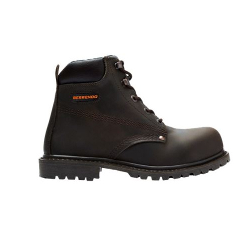 Zapato borceguí BERRENDO 154 café con casquillo de acero para trabajo industrial