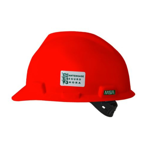 Casco de seguridad MSA V-Gard tipo cachucha color rojo