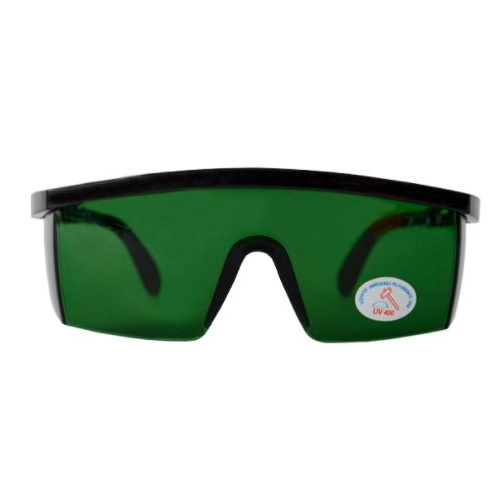 Lente de seguridad JYRSA JYR-1280V3 con mica verde sombra 3 en policarbonato