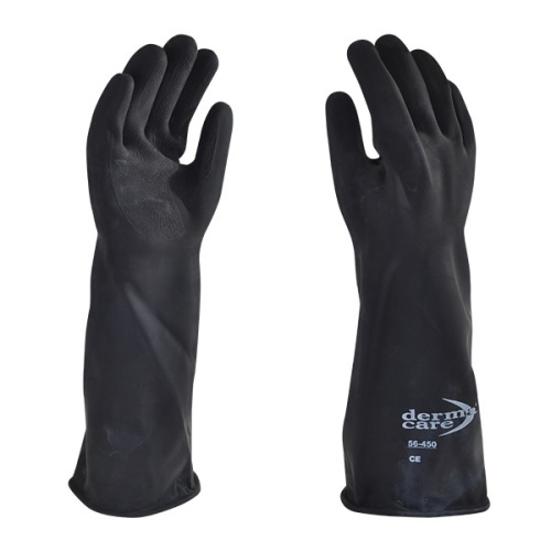Guante Negro Hule Contra Ácidos Dermacare 56-450 