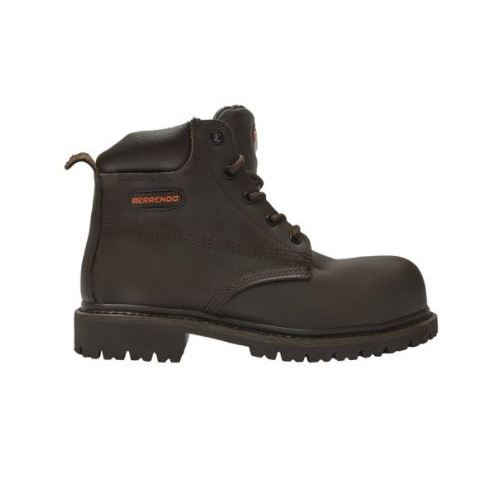 Zapato borceguí BERRENDO 154-D dieléctrico café para seguridad industrial