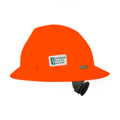 Casco de seguridad MSA V-Gard ala ancha color naranja