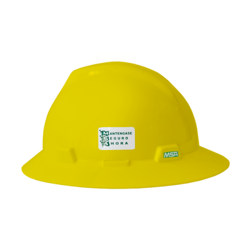 Casco de seguridad MSA V-Gard ala ancha color amarillo