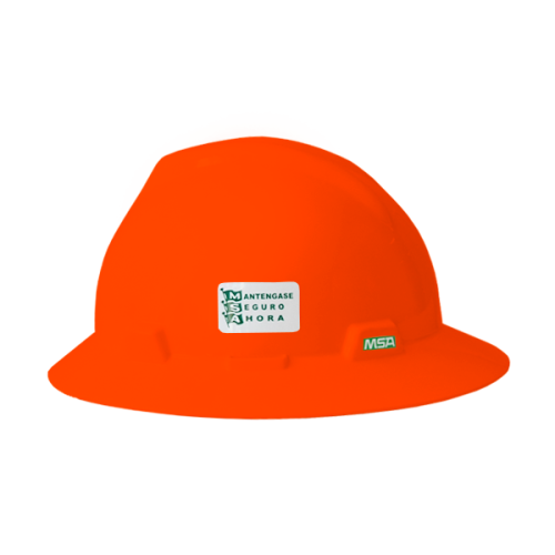 Casco de seguridad MSA V-Gard ala ancha color naranja