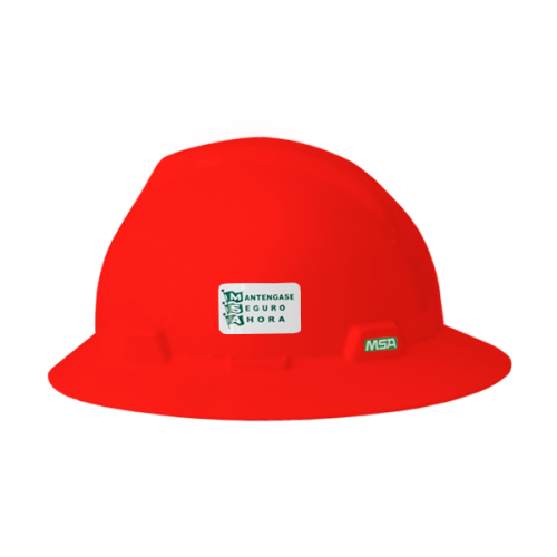 Casco de seguridad MSA V-Gard ala ancha color rojo