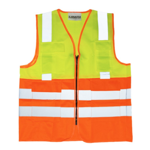 Chaleco Alta Visibilidad LAMIRA LS-4052 Mediano con 4 Bolsas y Reflejantes